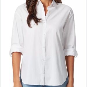 2X Gloria Vanderbilt Amanda Botton Down w/ Pearl & diamond on collar edging